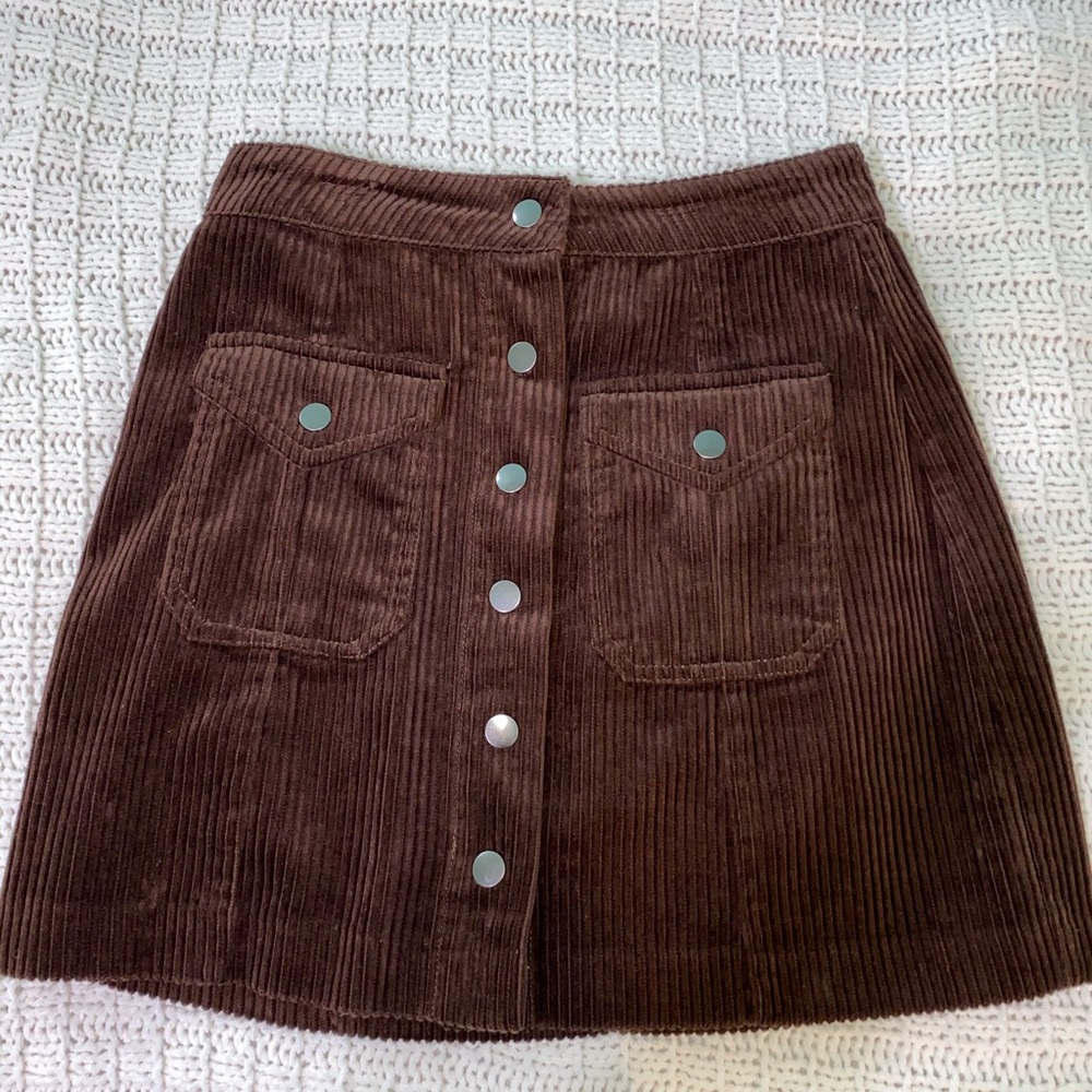 Brown button up skirt